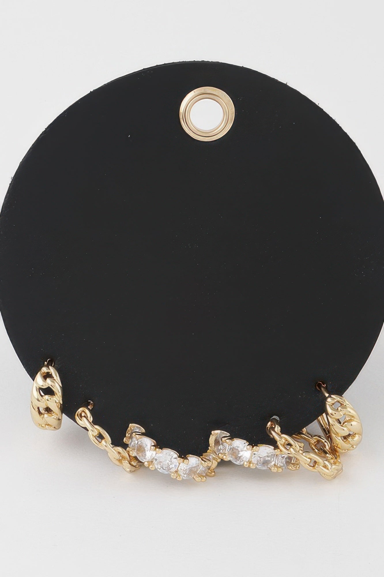 Multi Jewel Chain Hoop Earrings Set Secondary image