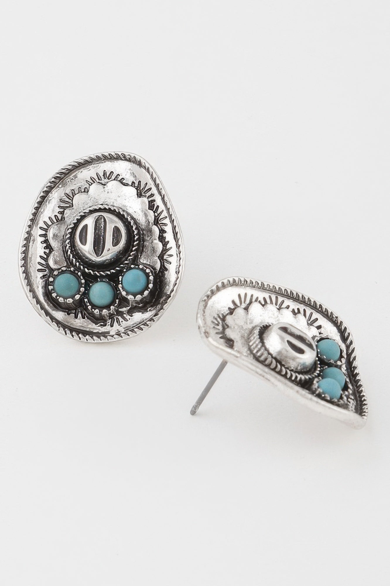 Vintage Stone Plate Earrings Secondary image