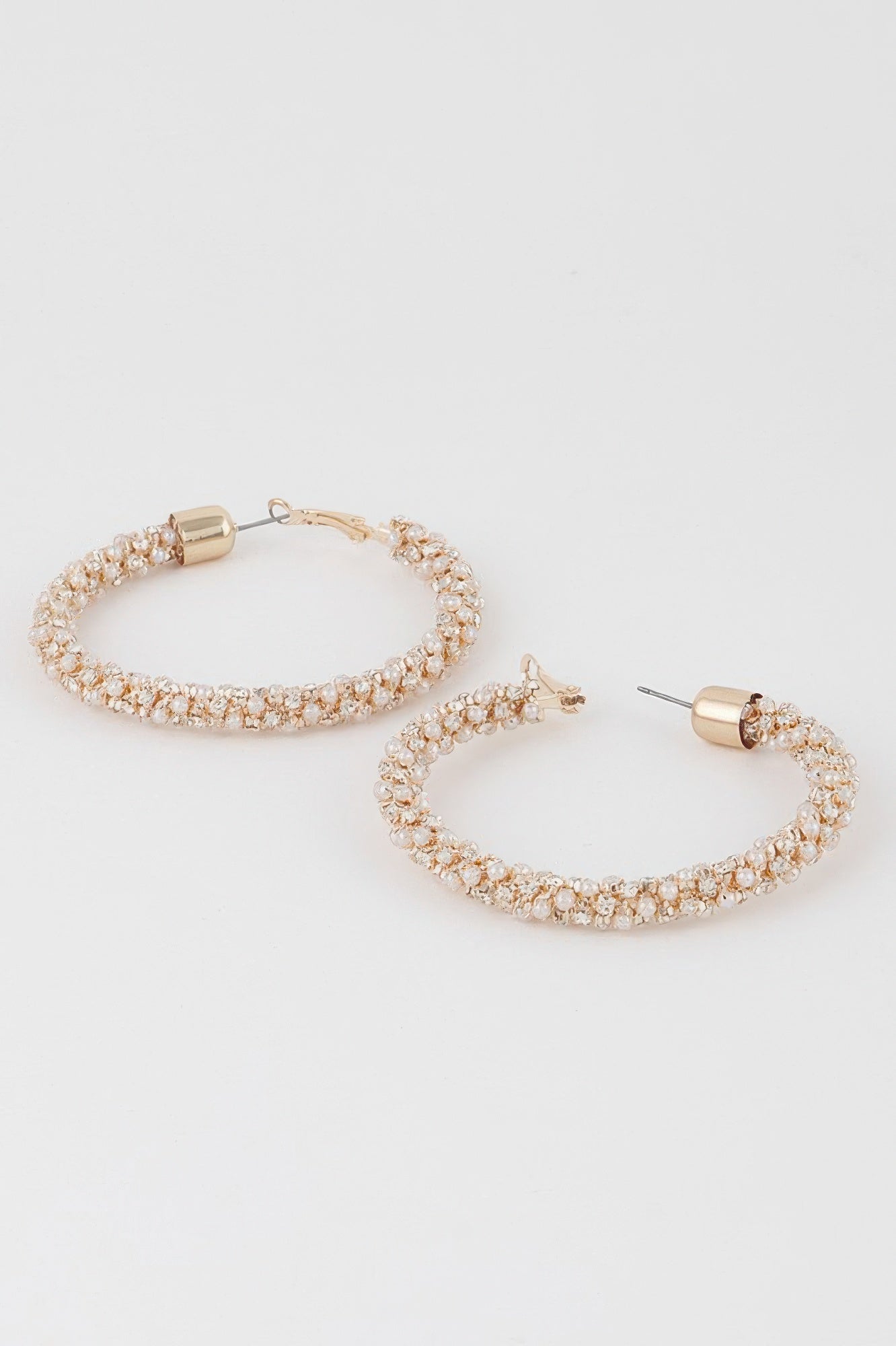 Wide Jeweled Hoop Earrings Secondary image