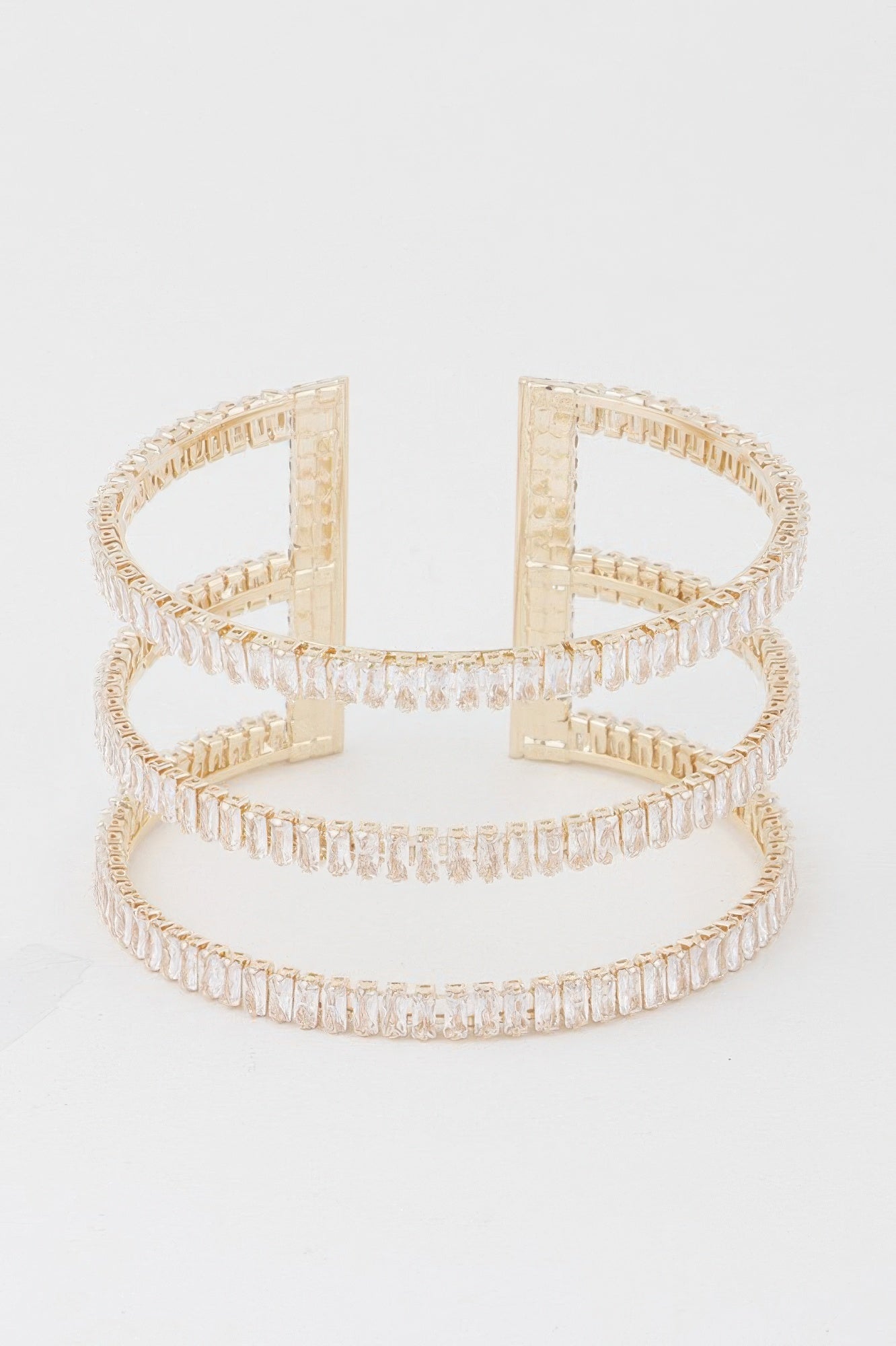 Triple Crystal Open Cuff Bracelet Secondary image