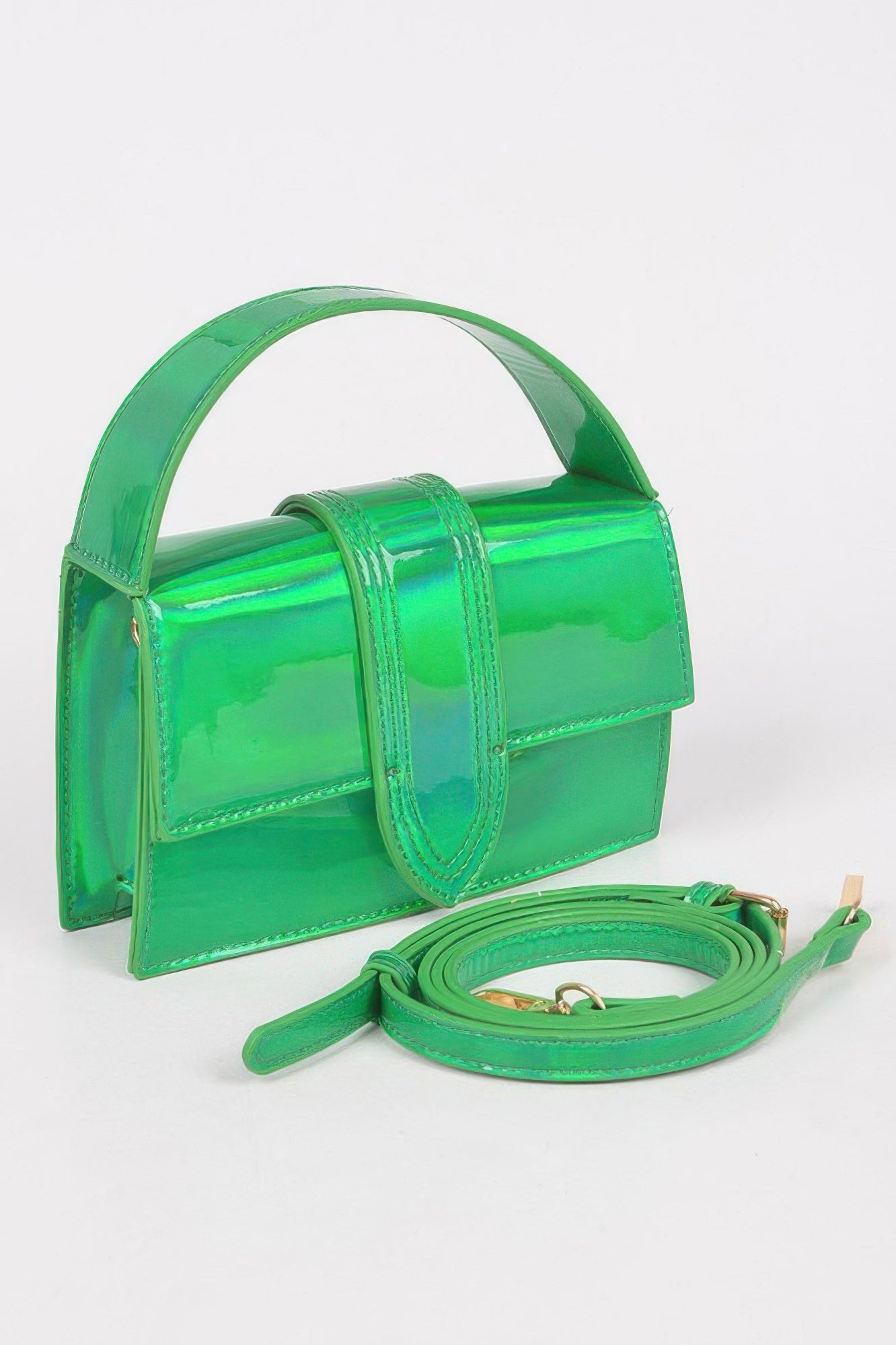 Metallic Top Handle Crossbody Bag Secondary image