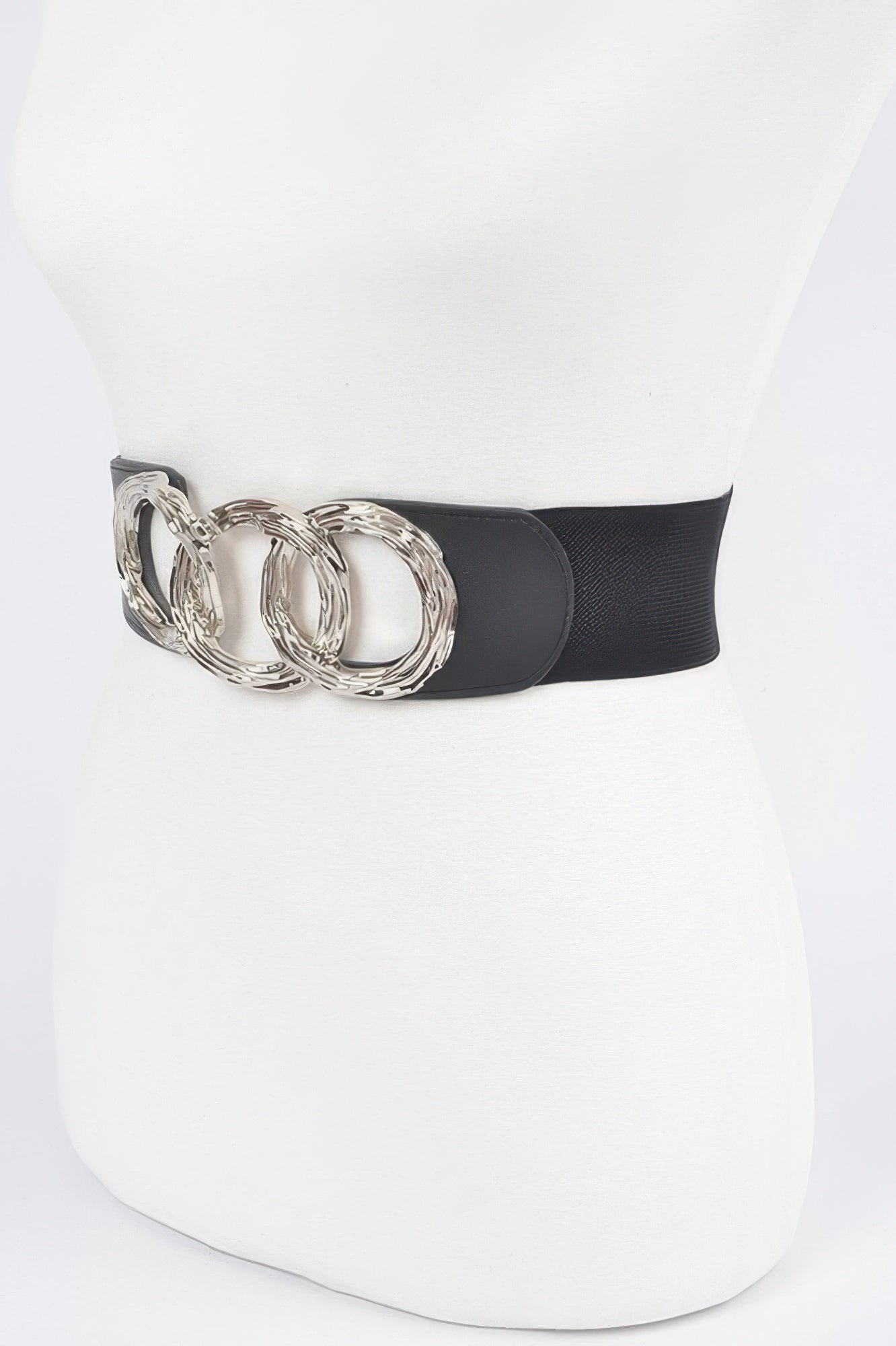 Triple O Ring Buckle Elastic Belt Secondary image