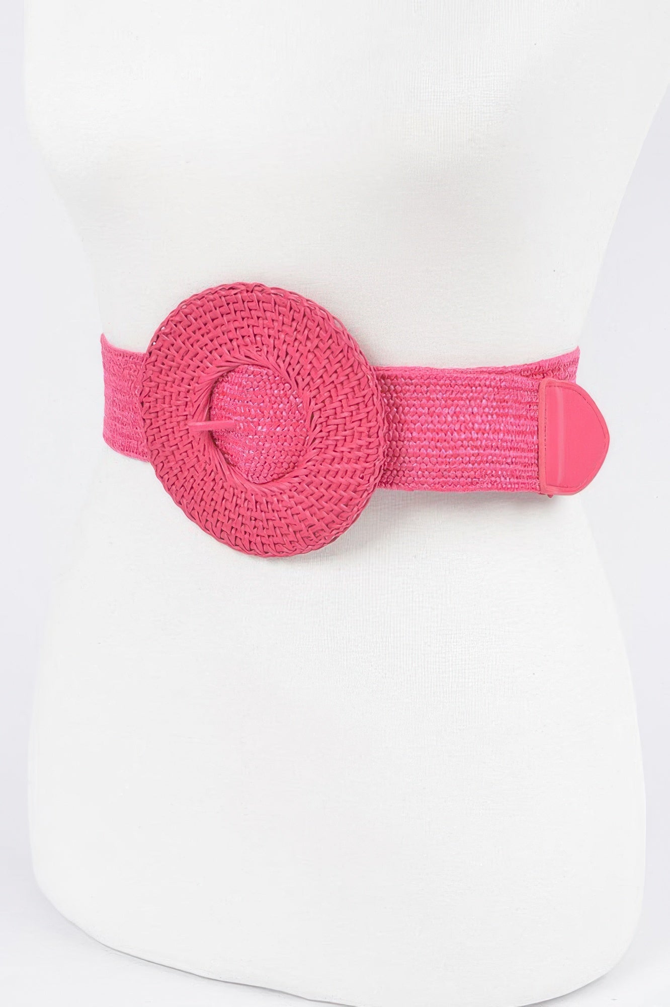 Round Handmade Bamboo Buckle Elastic Belt Secondary image