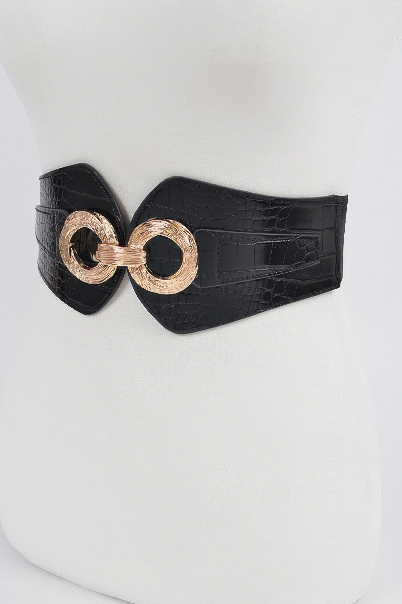 Faux Croc Wide Stretch Belt Secondary image