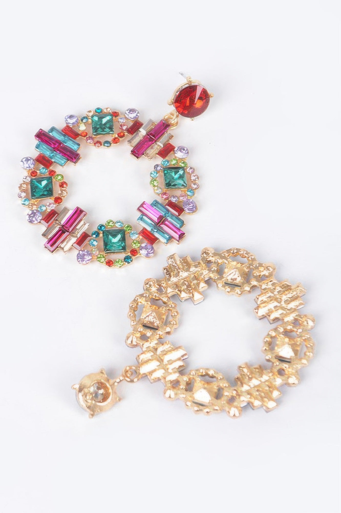 Multi Rhinestone Round Earring Secondary image