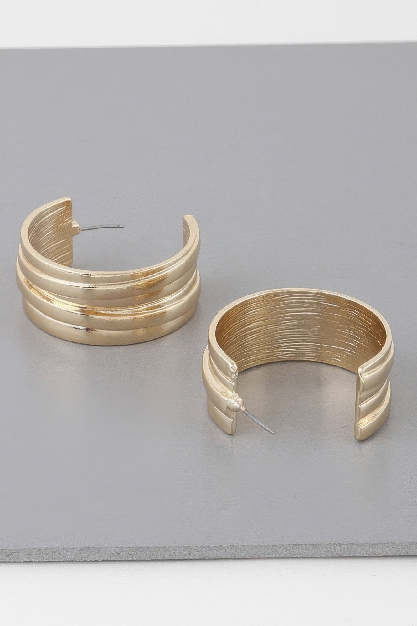 Multi Lined Hoop Earrings Secondary image