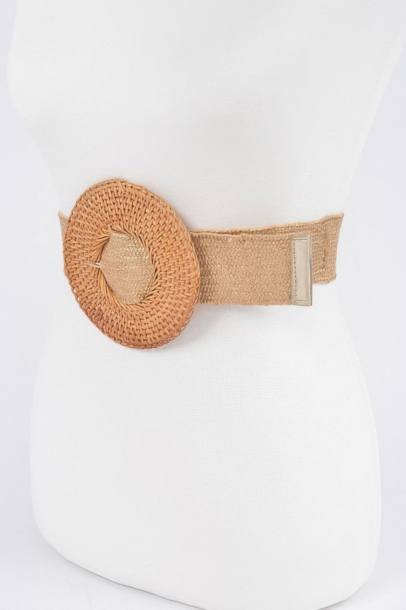 Round Handmade Bamboo Buckle Elastic Belt Secondary image
