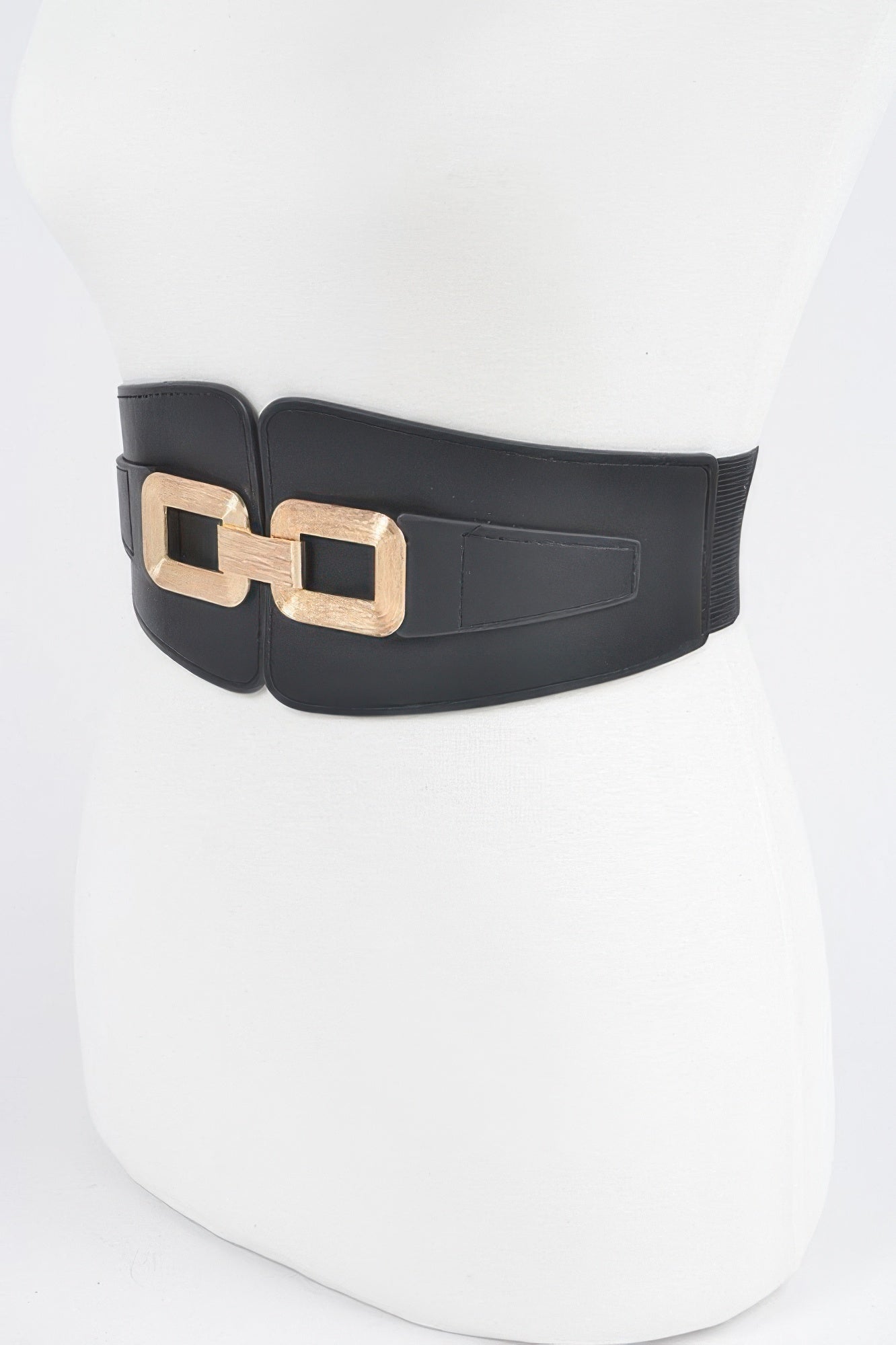 Wide Metal Link Plus Size Elastic Belt Secondary image