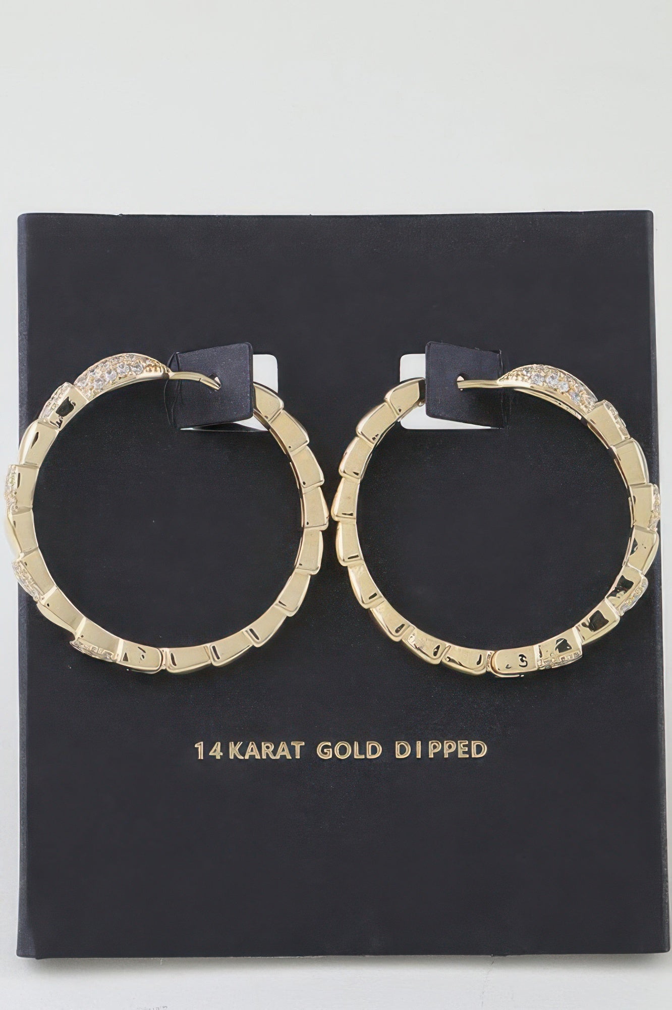 Bejeweled Snake Scale Hoop Earrings Secondary image