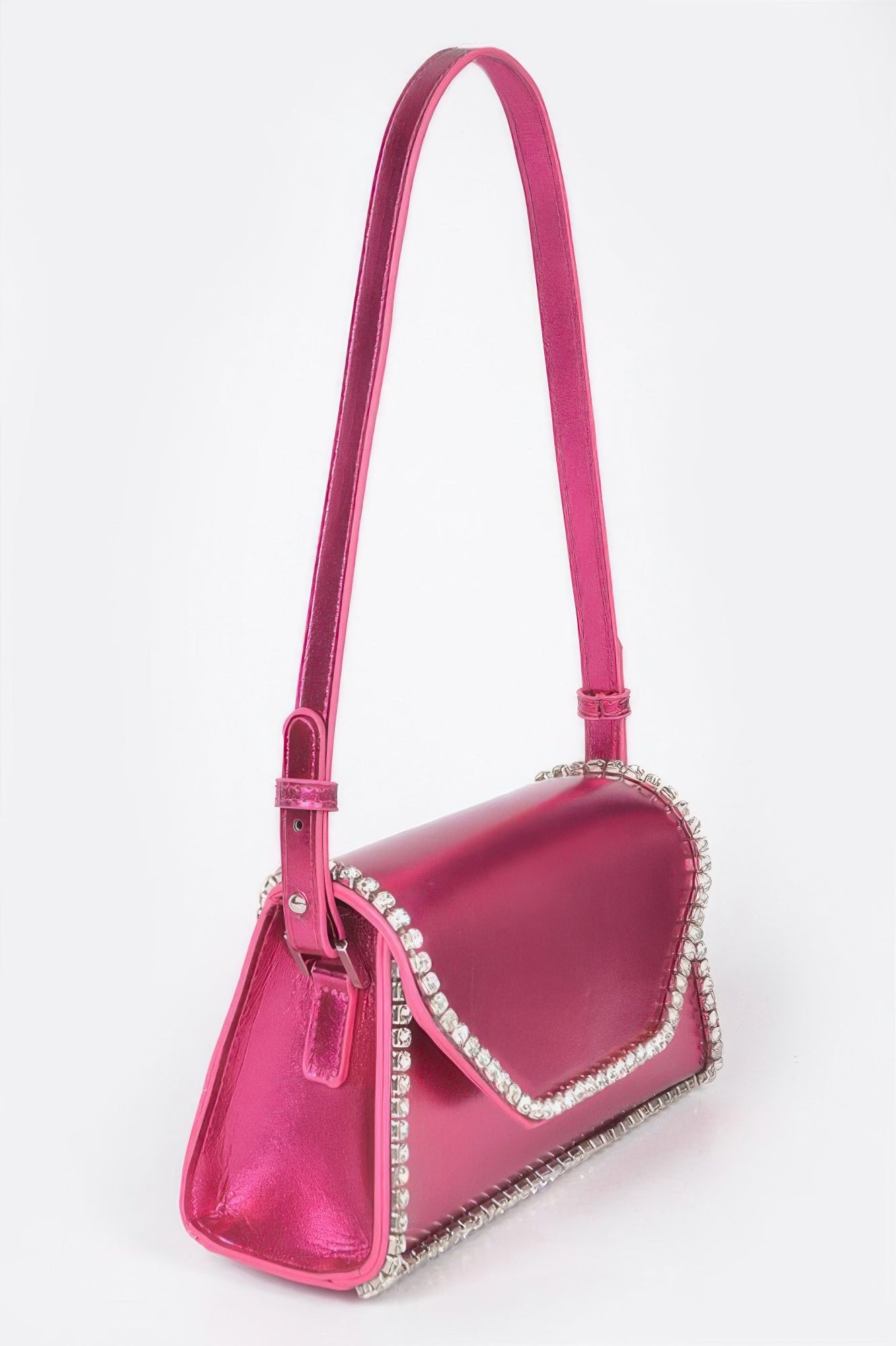 Metallic Pu Flap Bag W/rhinestone Secondary image