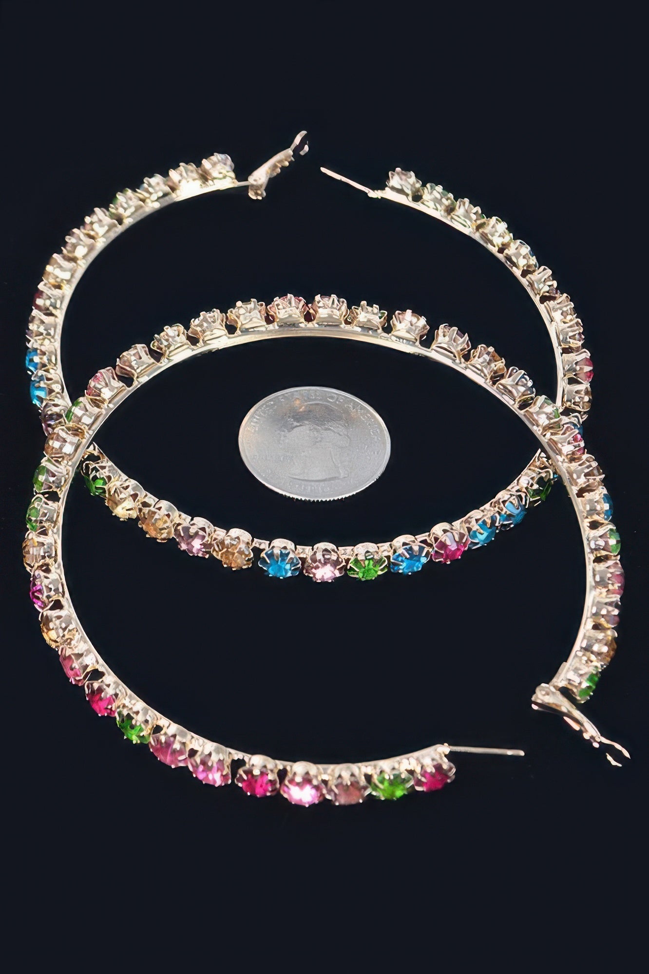 Hoop Rhinestone Earrings Secondary image