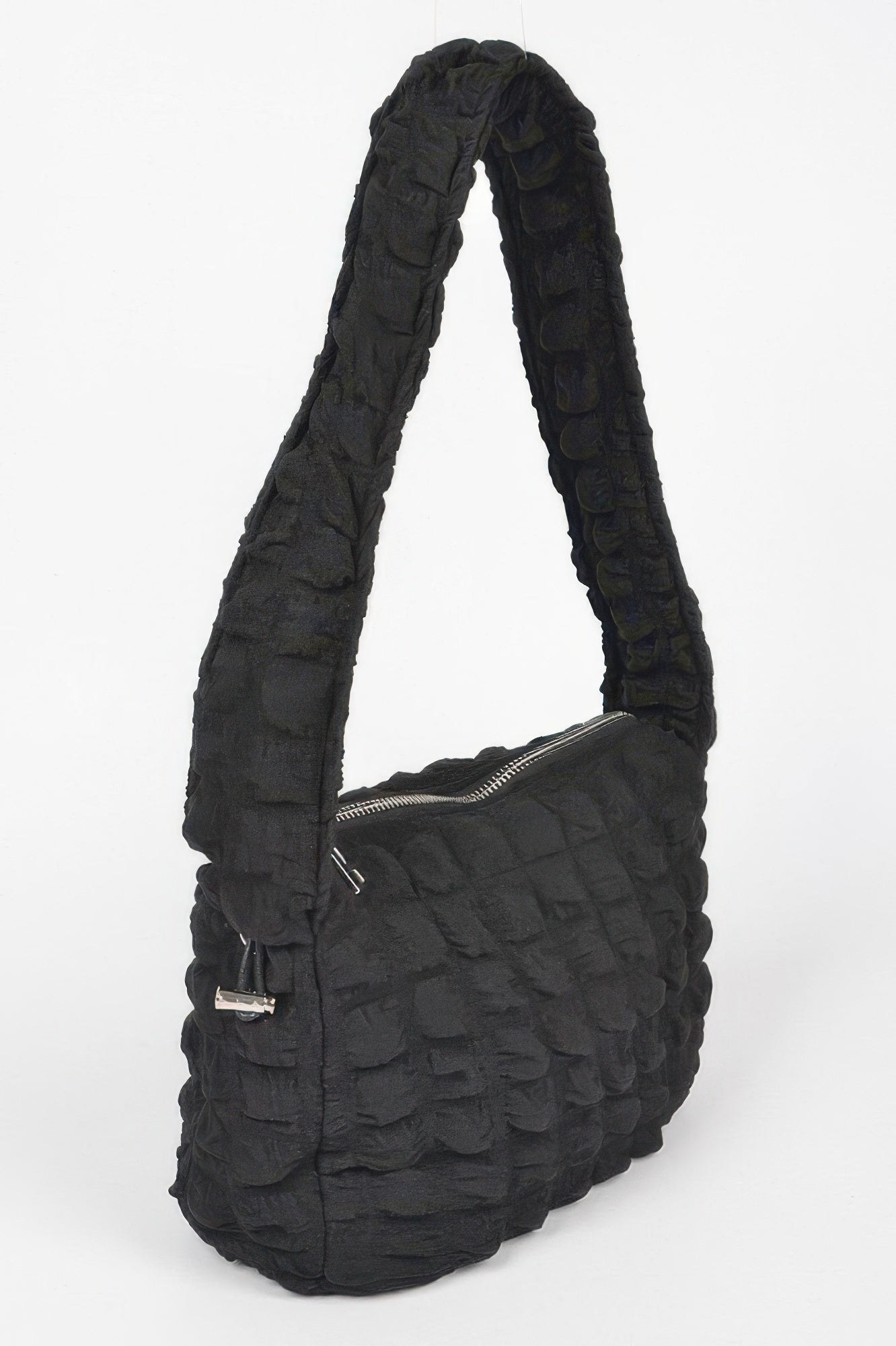 Embossed Cotton Shoulder Bag Secondary image