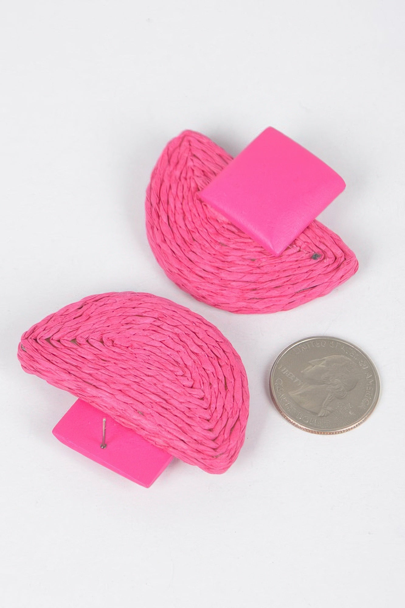Faux Half Moon Straw Earring Secondary image