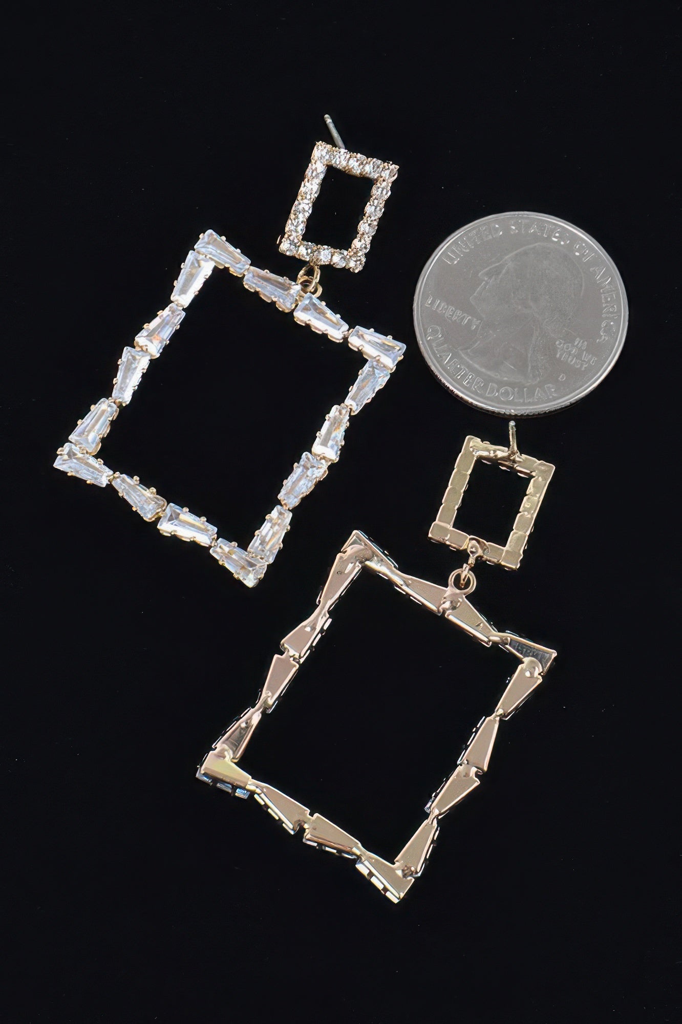 Multi Rhinestone Dangle Earring Secondary image