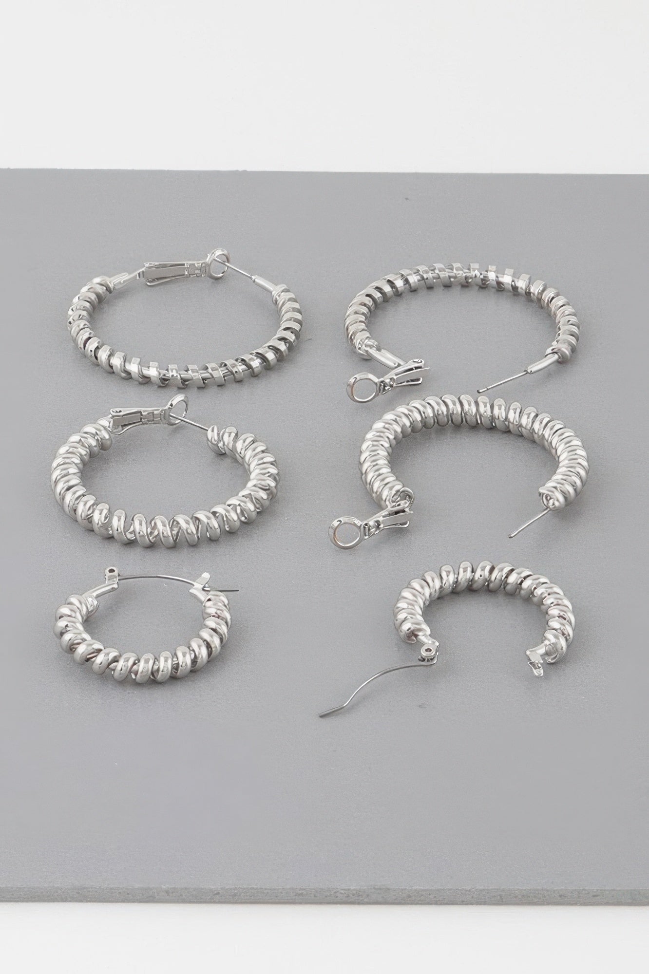 Multi Wrapped Hoop Earrings Set Secondary image