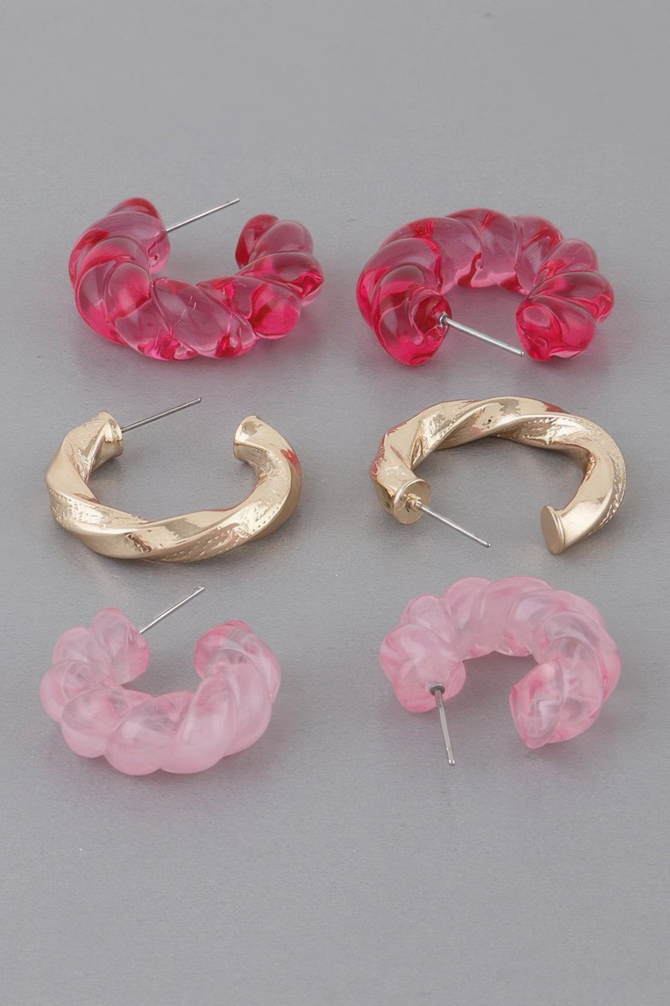 Multi Twisted Hoop Earrings Set Secondary image