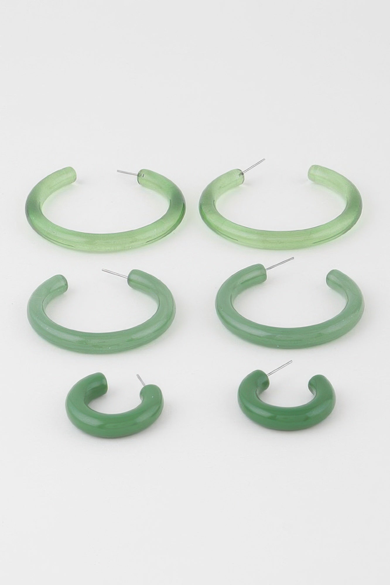 Multi Solid Hoop Earrings Set Secondary image