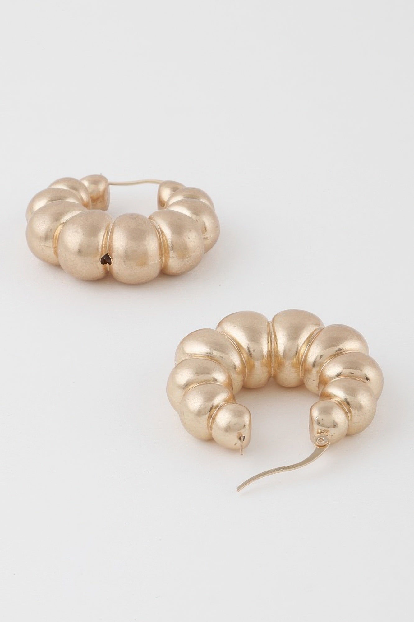 Bead Crescent Hoop Earrings Secondary image