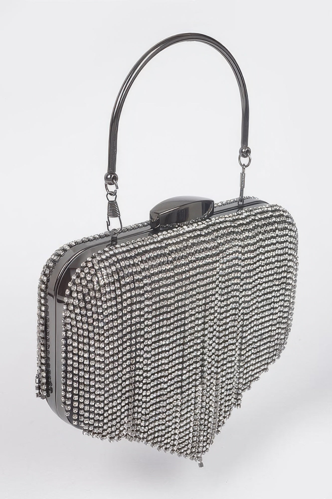 Rhinestone Fringe Hard Clutch Secondary image