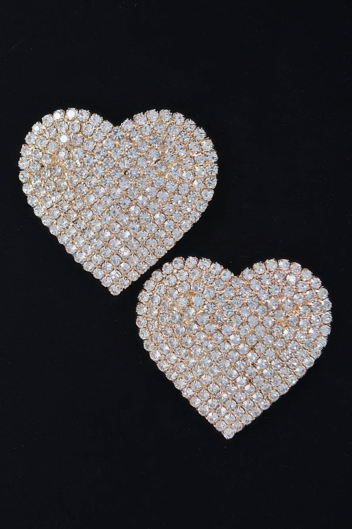 Rhinestone Heart Stud Earring Secondary image
