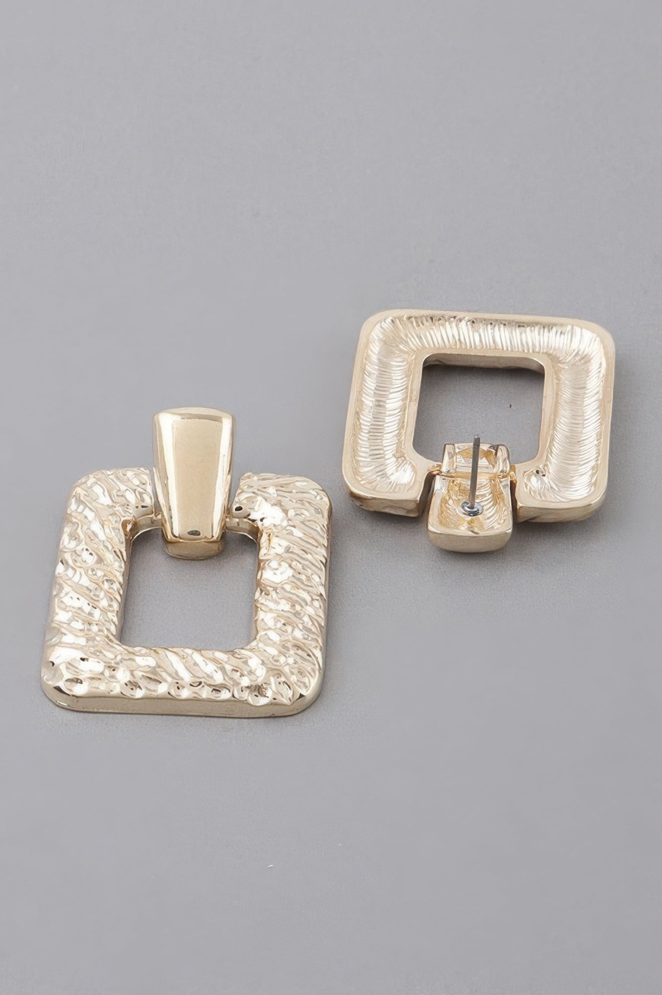 Hammered Frame Cut Earrings Secondary image