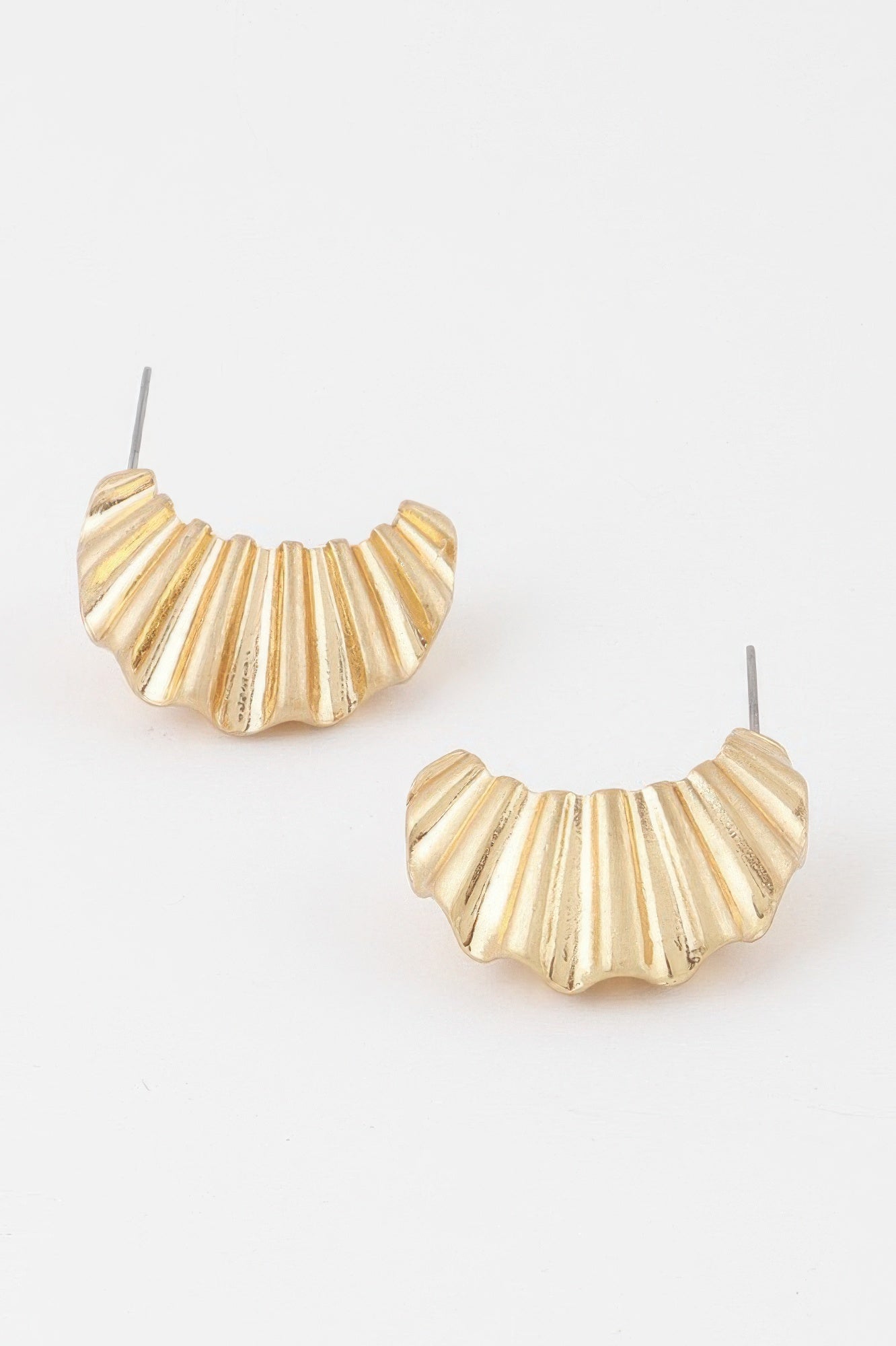 Crinkle Crescent Stud Earrings Secondary image