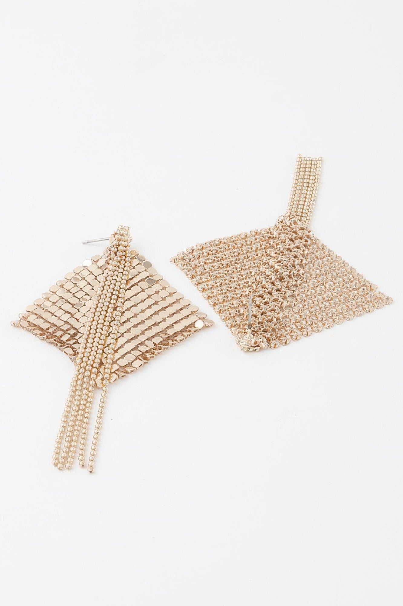 Abstract Bead Drop Diamond Earrings Secondary image