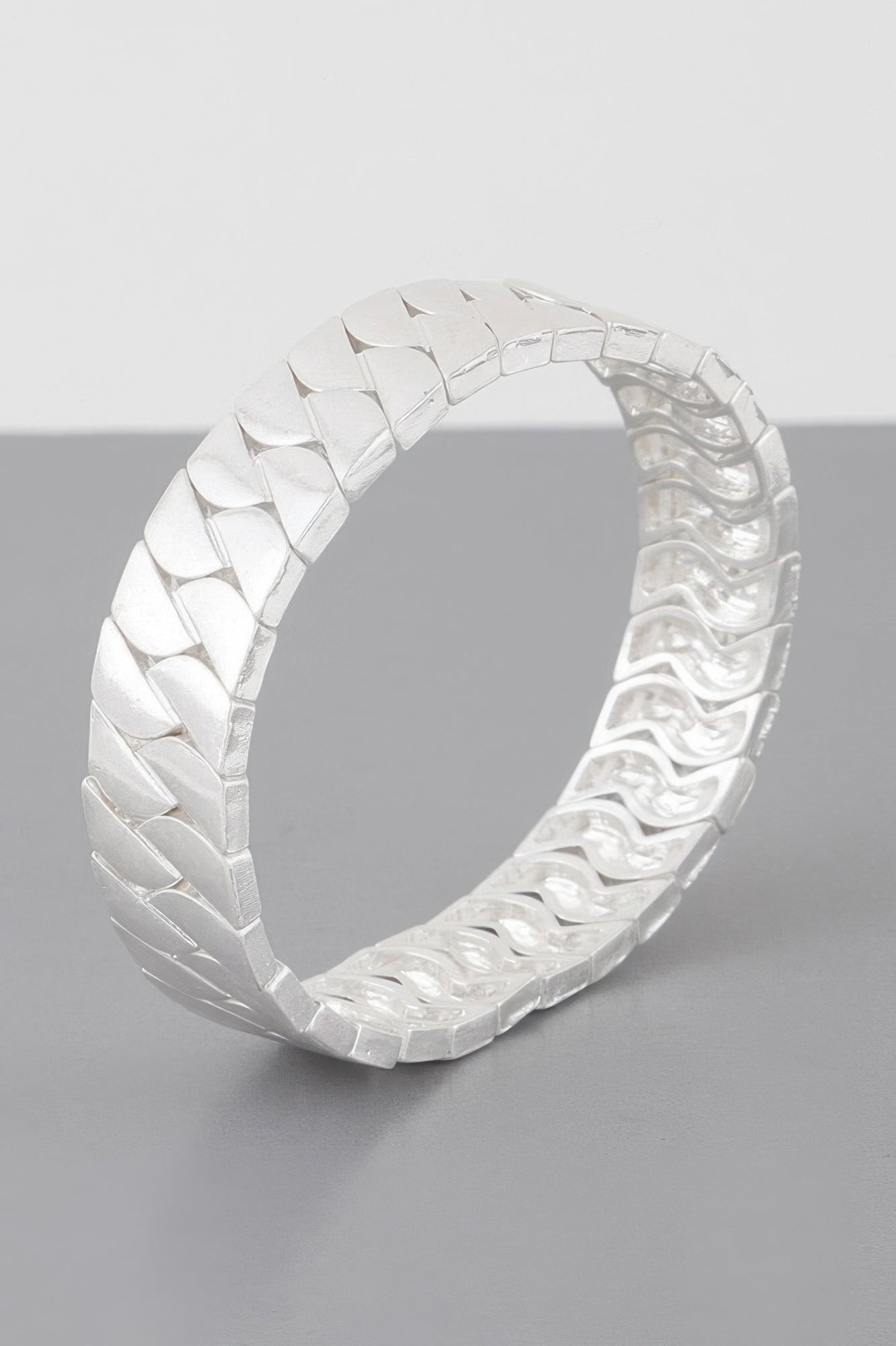 Two Toned Curb Chain Cuff Bracelet Secondary image