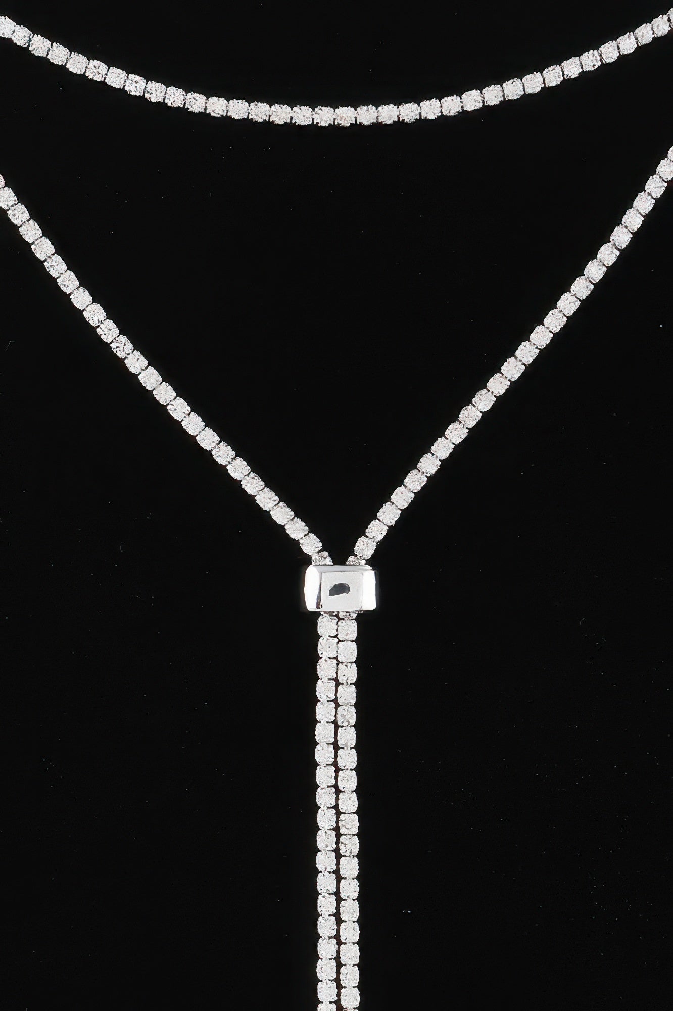 Jeweled Rhinestone Choker Drop Necklace Secondary image