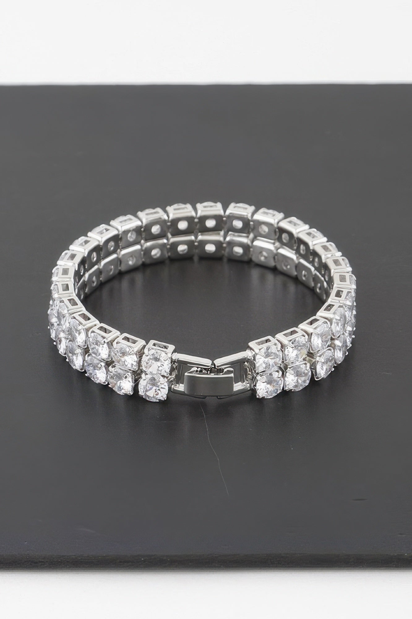 Double Rhinestone Clasp Bracelet Secondary image