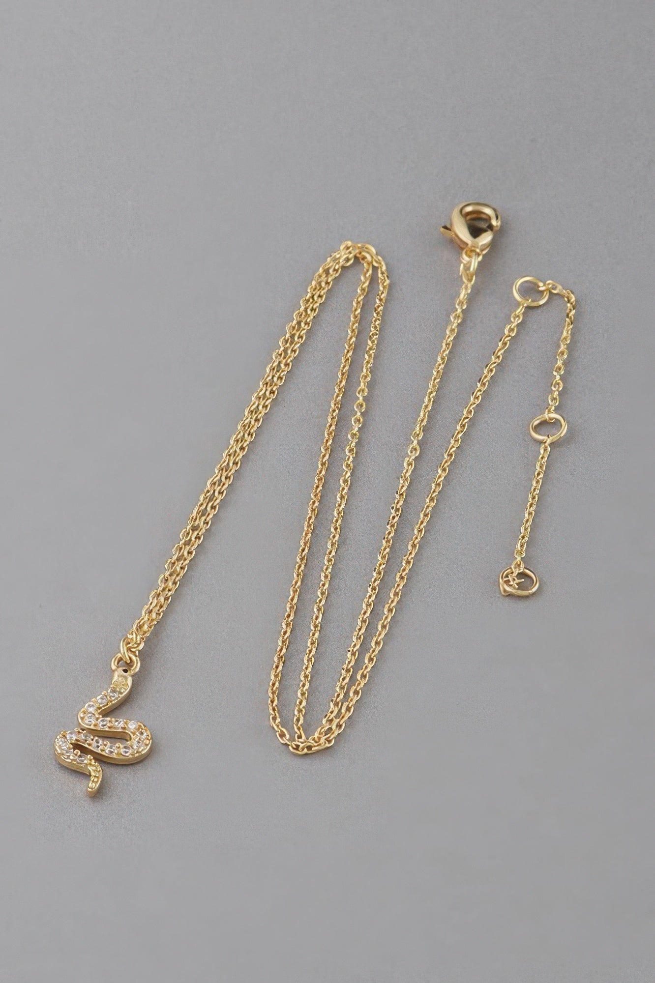 Rhinestone Snake Pendant Necklace Secondary image