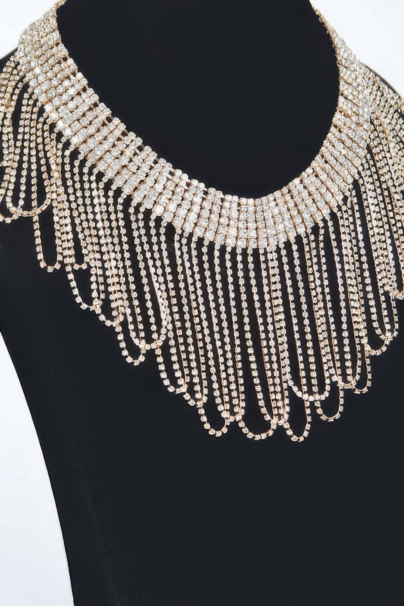Rhinestone Fringe Necklace Secondary image