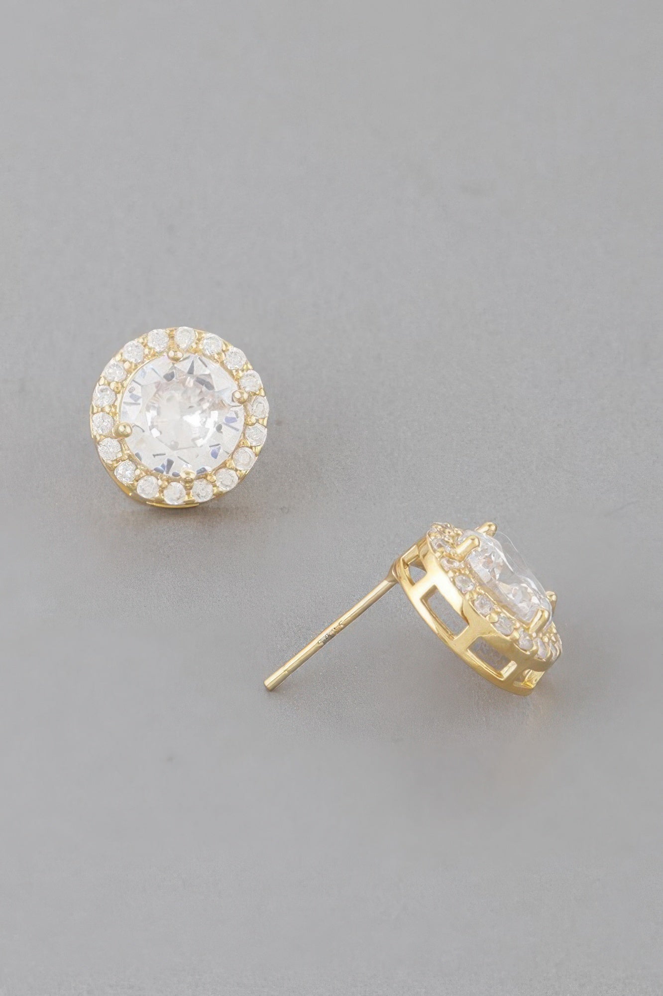 Embedded Round Stud Earrings Secondary image