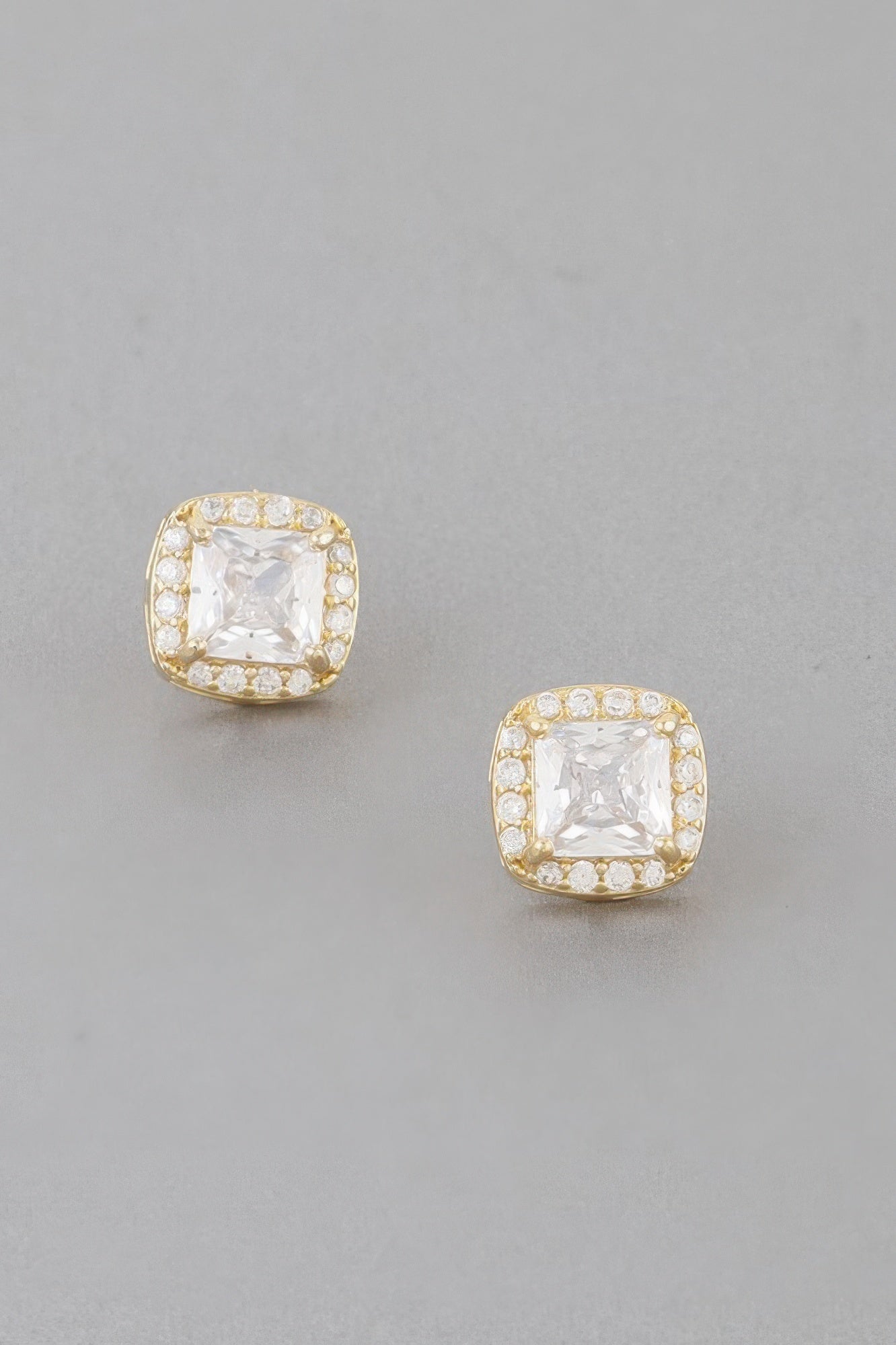 Jeweled Cubic Rhinestone Stud Earrings Secondary image