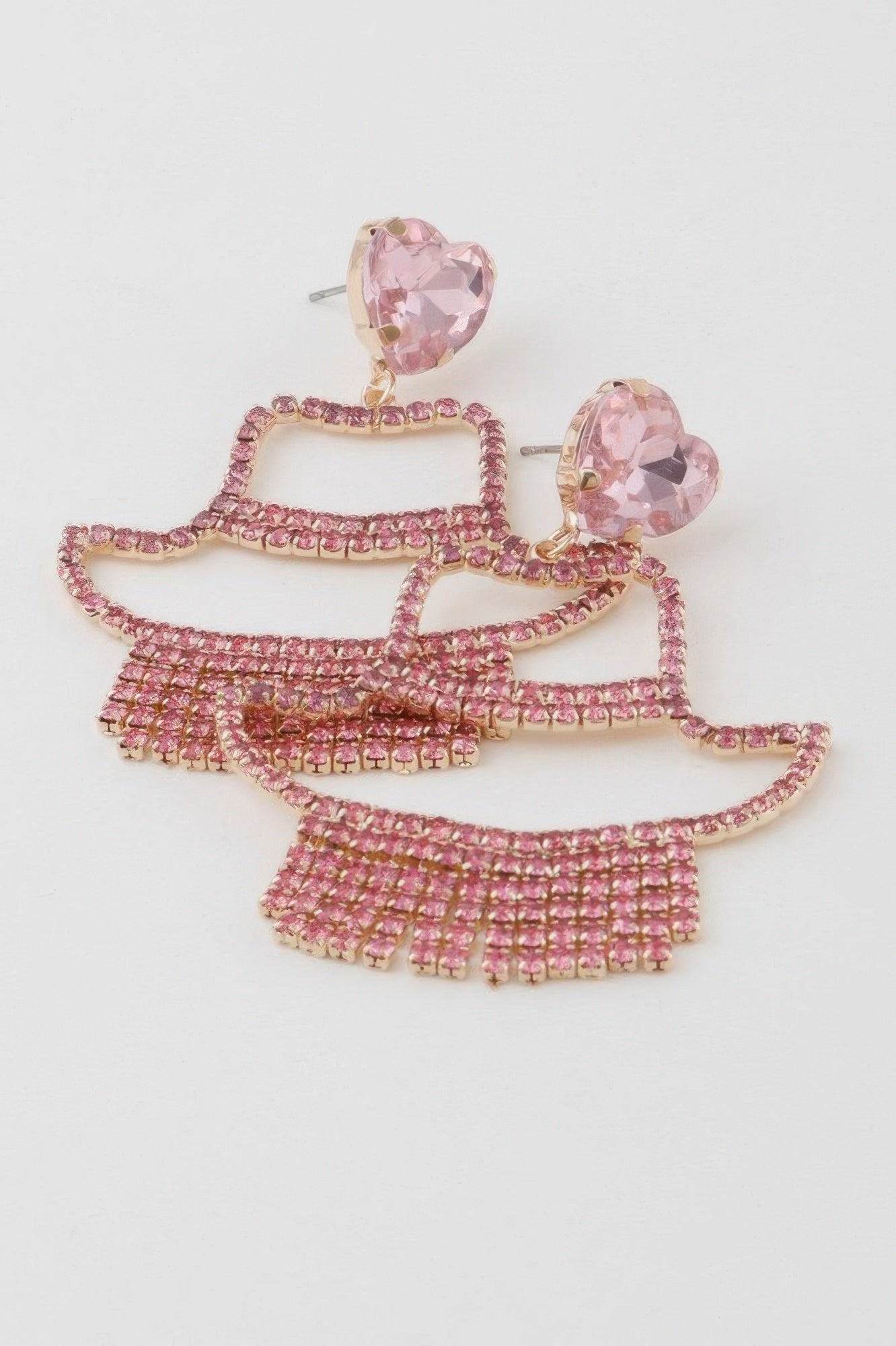 Rhinestone Heart Girl Earrings Secondary image