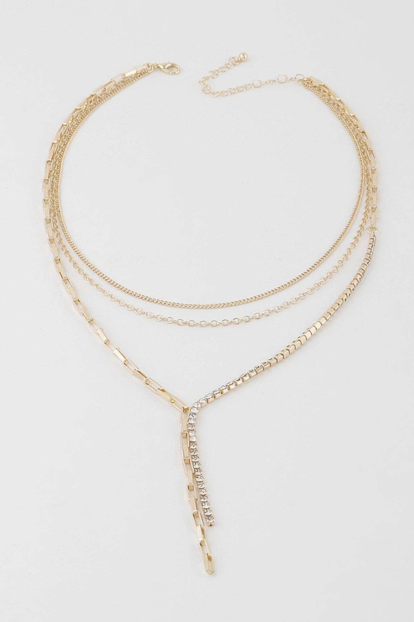 Multi Rhinestone Chain Necklace Secondary image