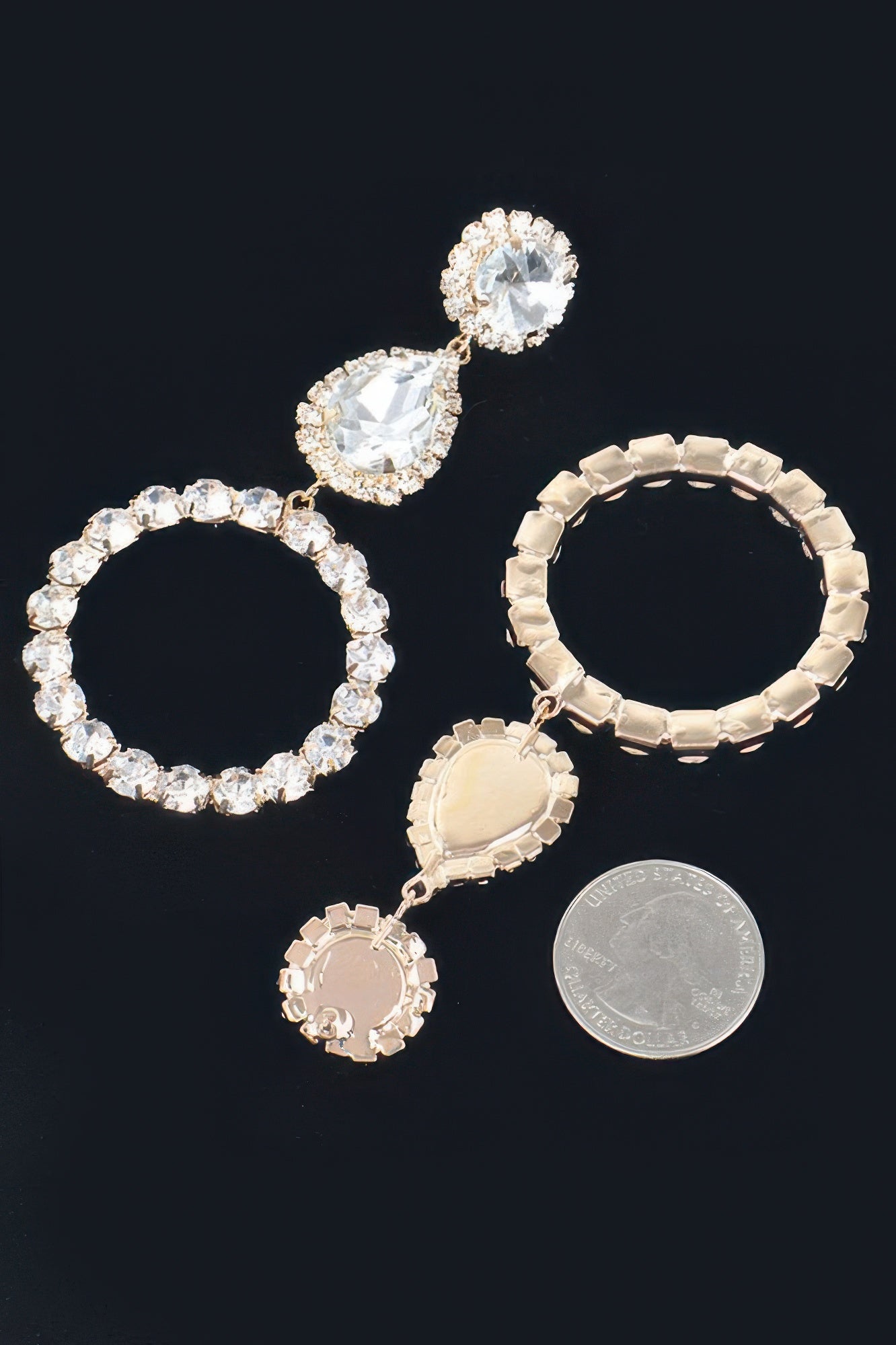 Rhinestone Dangle Earring Secondary image