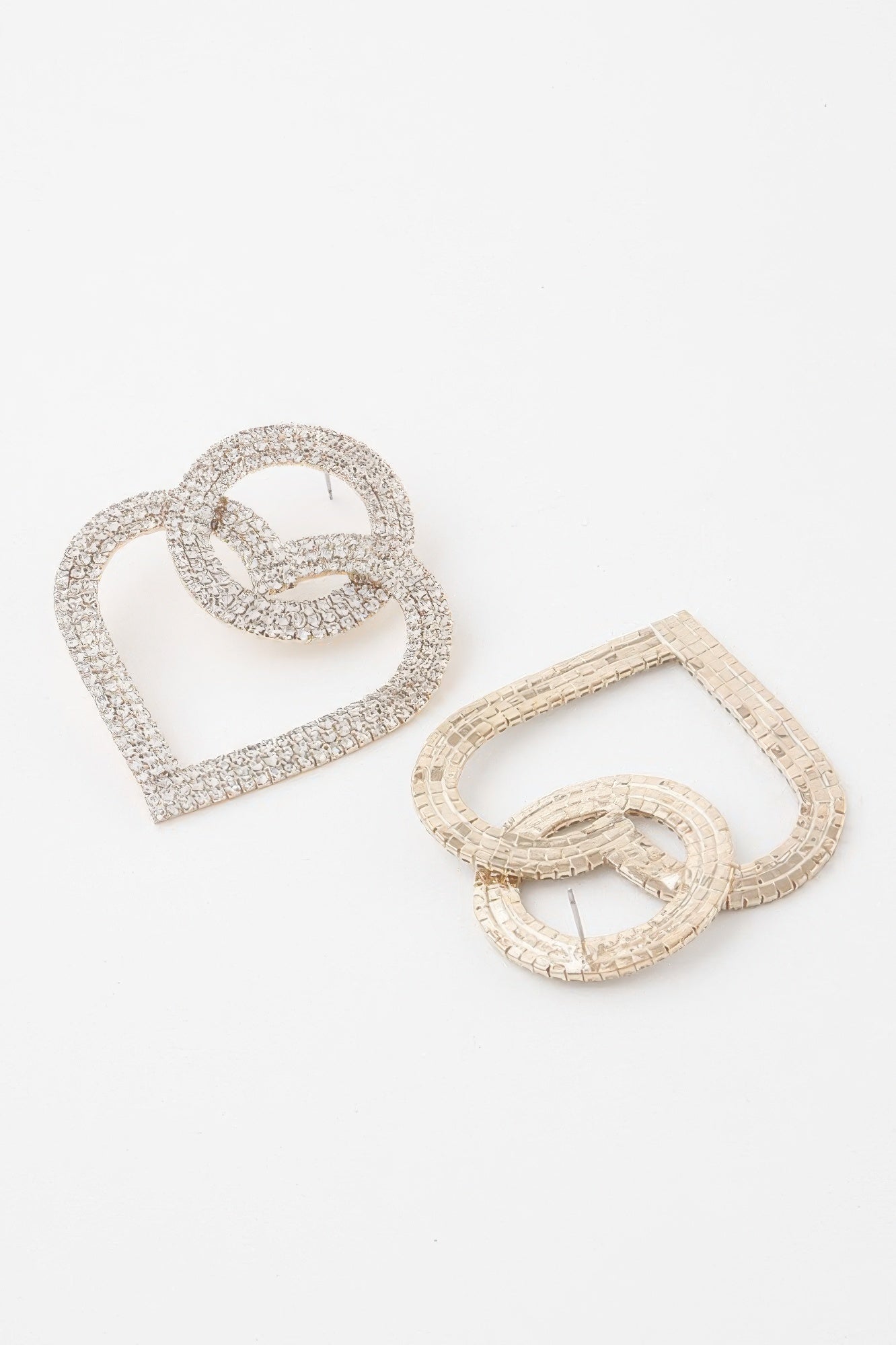 Interlaced Jewel Heart Earrings Secondary image