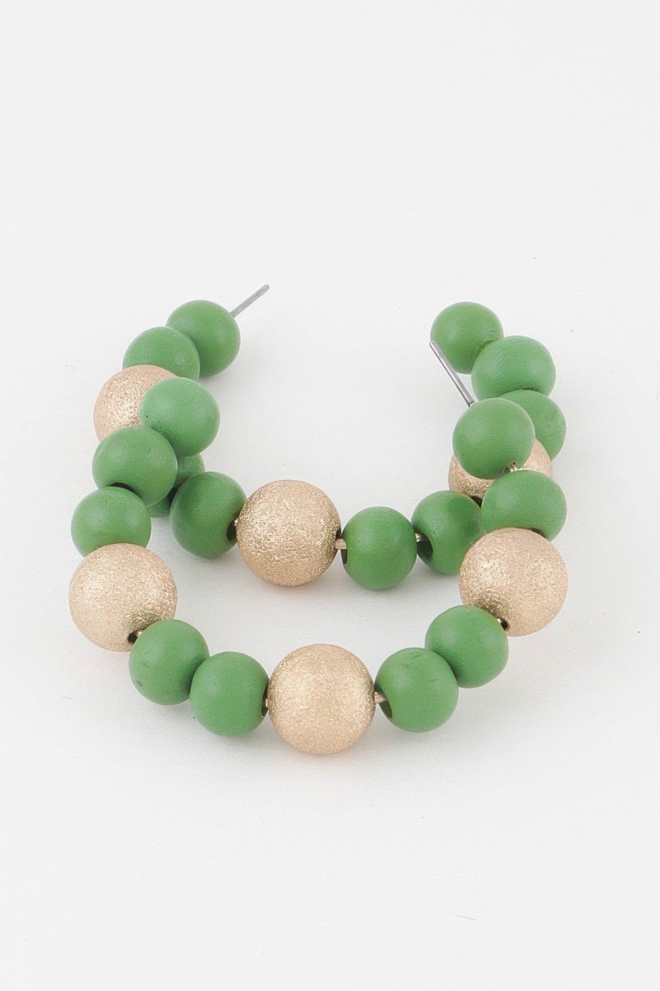 Two Toned Bead Hoop Earrings Secondary image