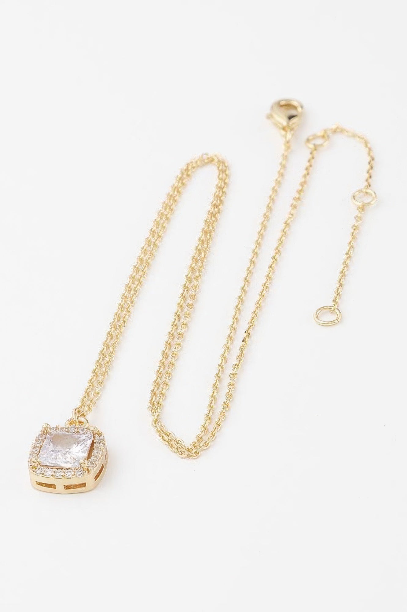 Cubic Rhinestone Pendant Necklace Secondary image