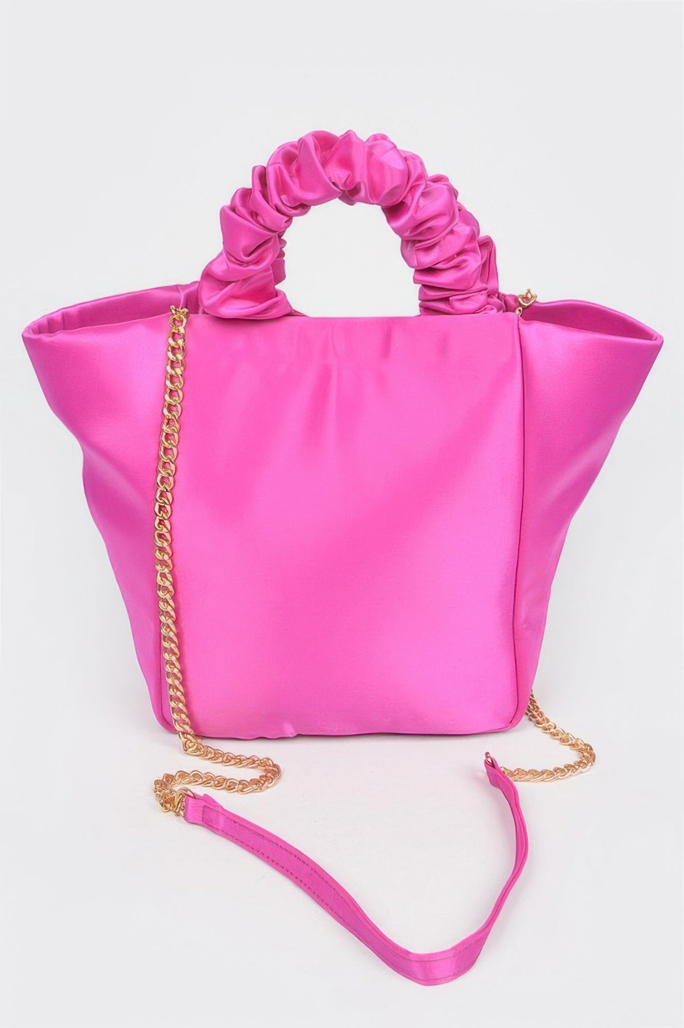 Satin Tote Bag W/chain Secondary image