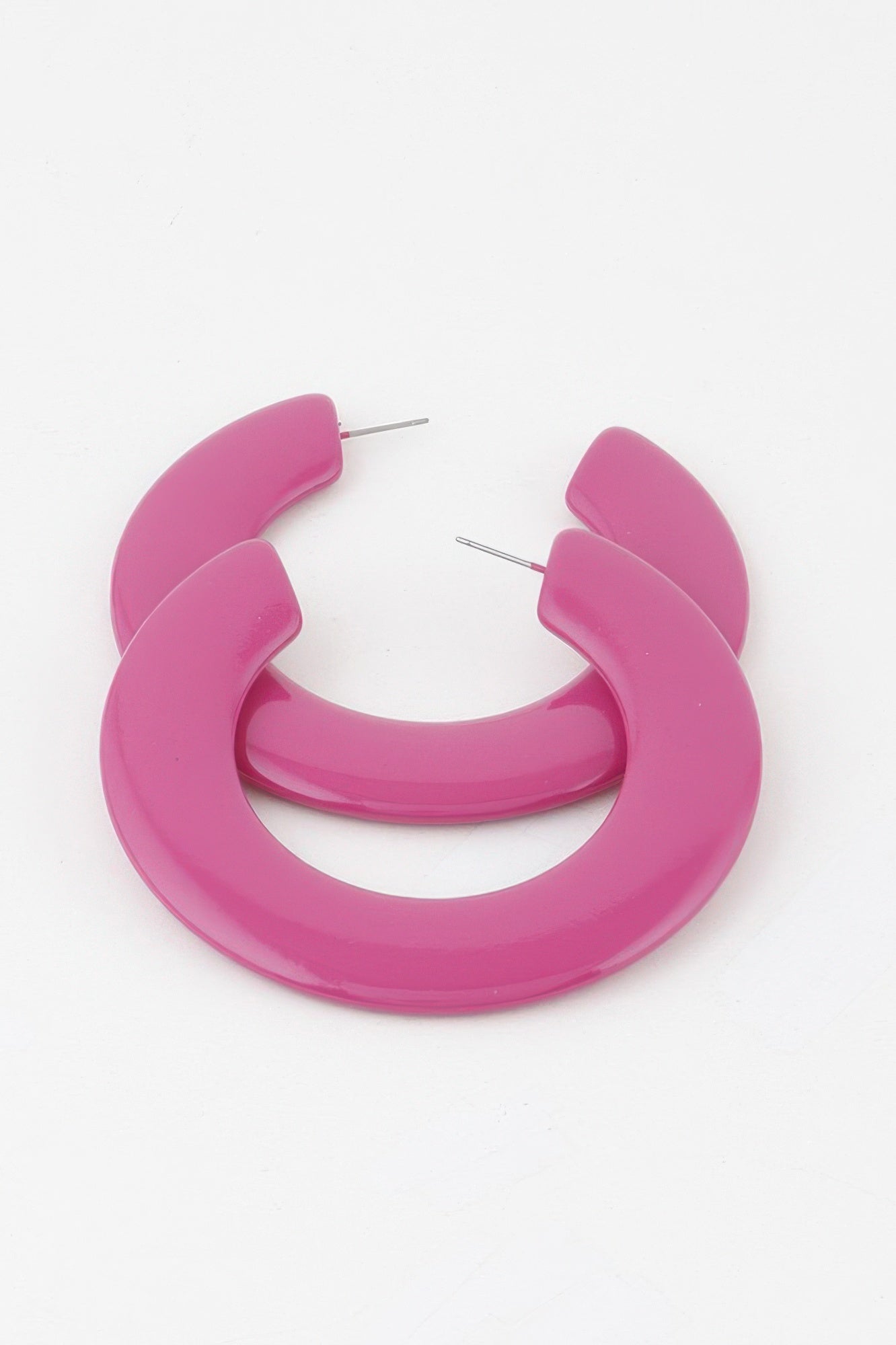 Flat Solid Hoop Earrings Secondary image