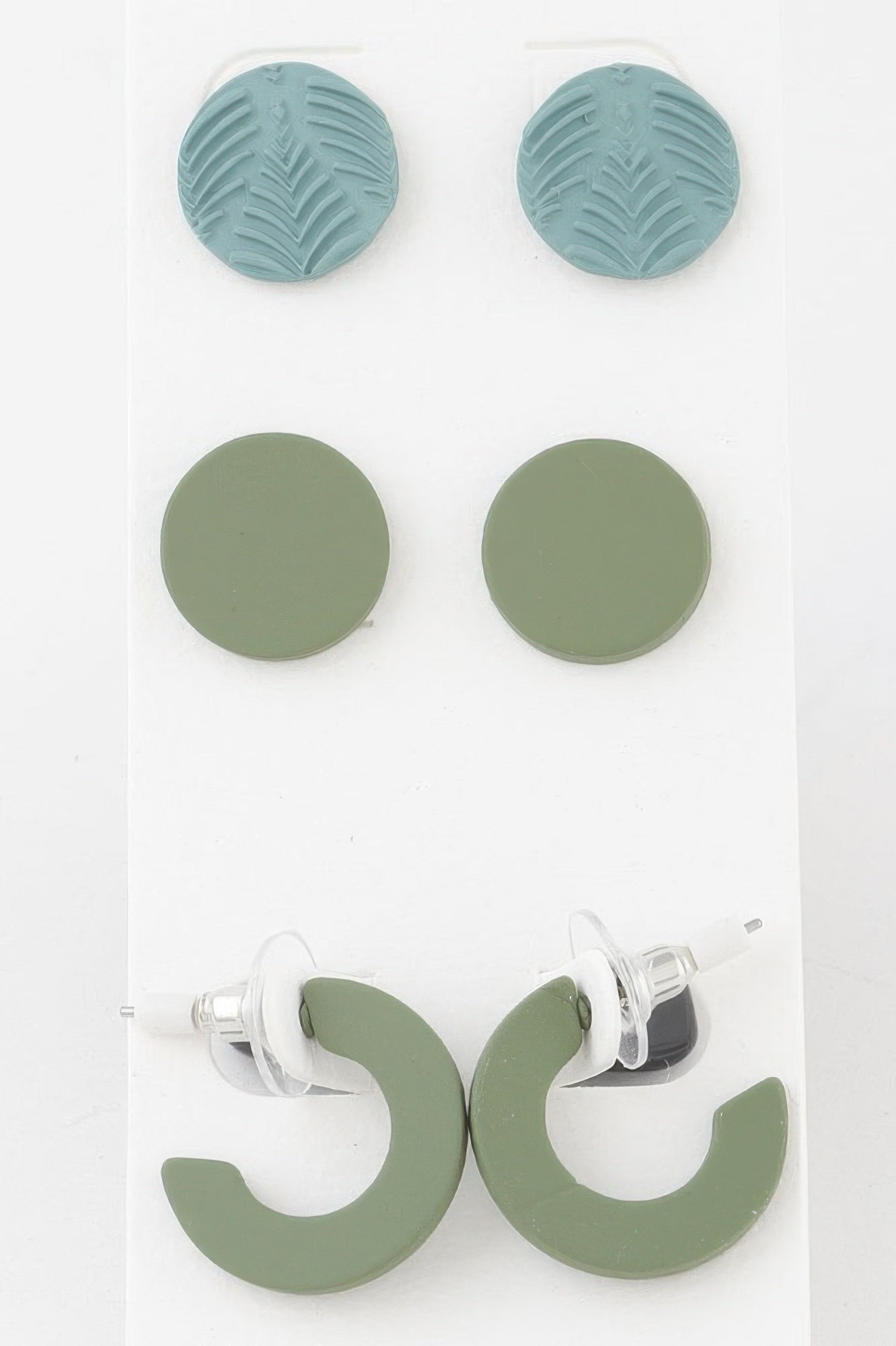 Two Toned Nature Earrings Set Secondary image