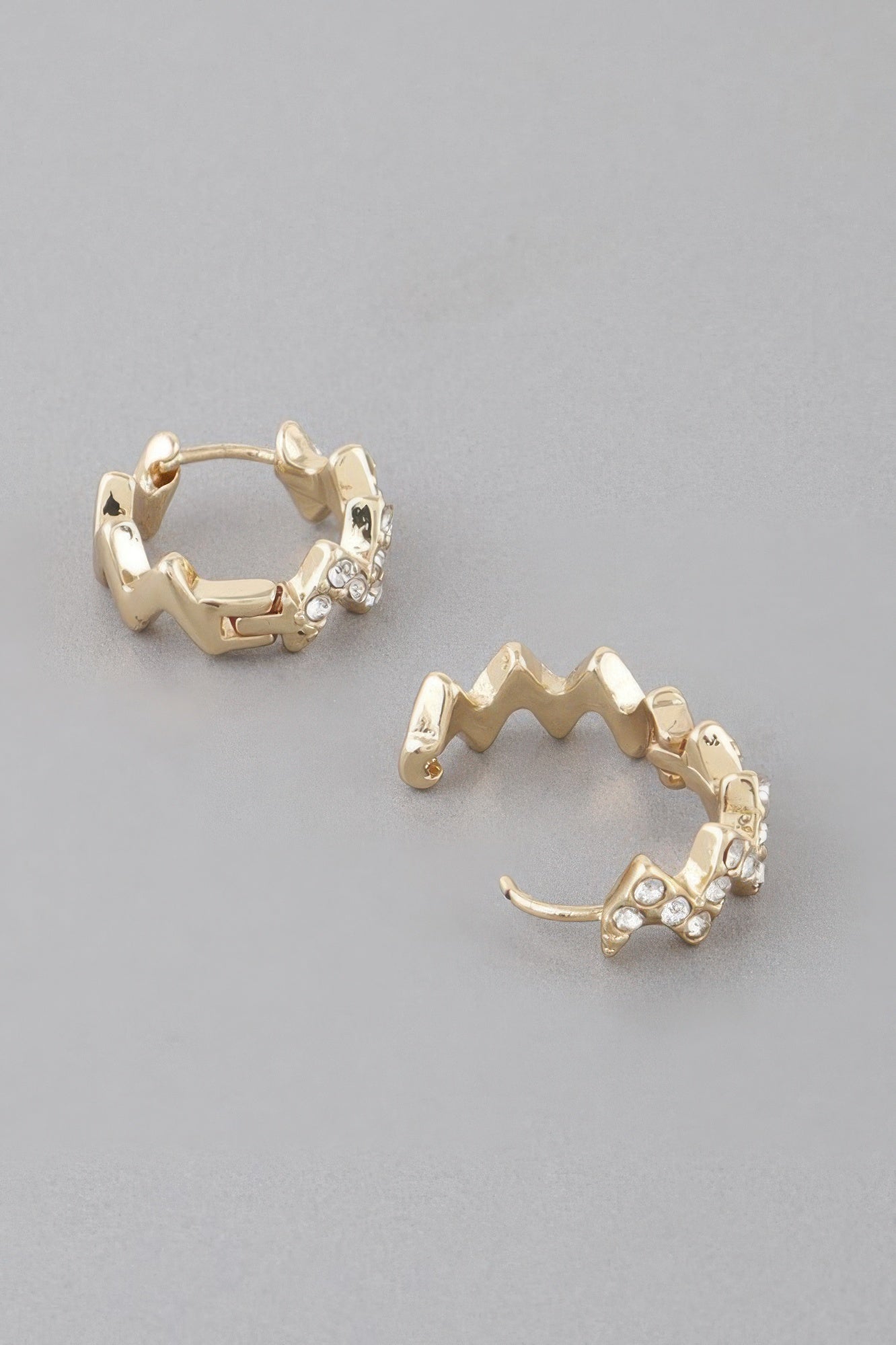Jeweled Swivel Hoop Earrings Secondary image