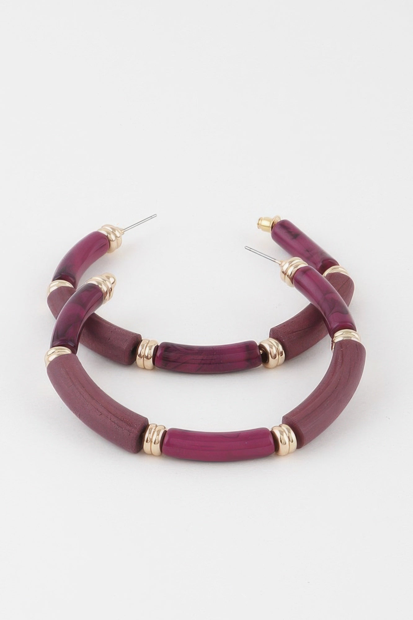 Multi Marble Hoop Earrings Secondary image
