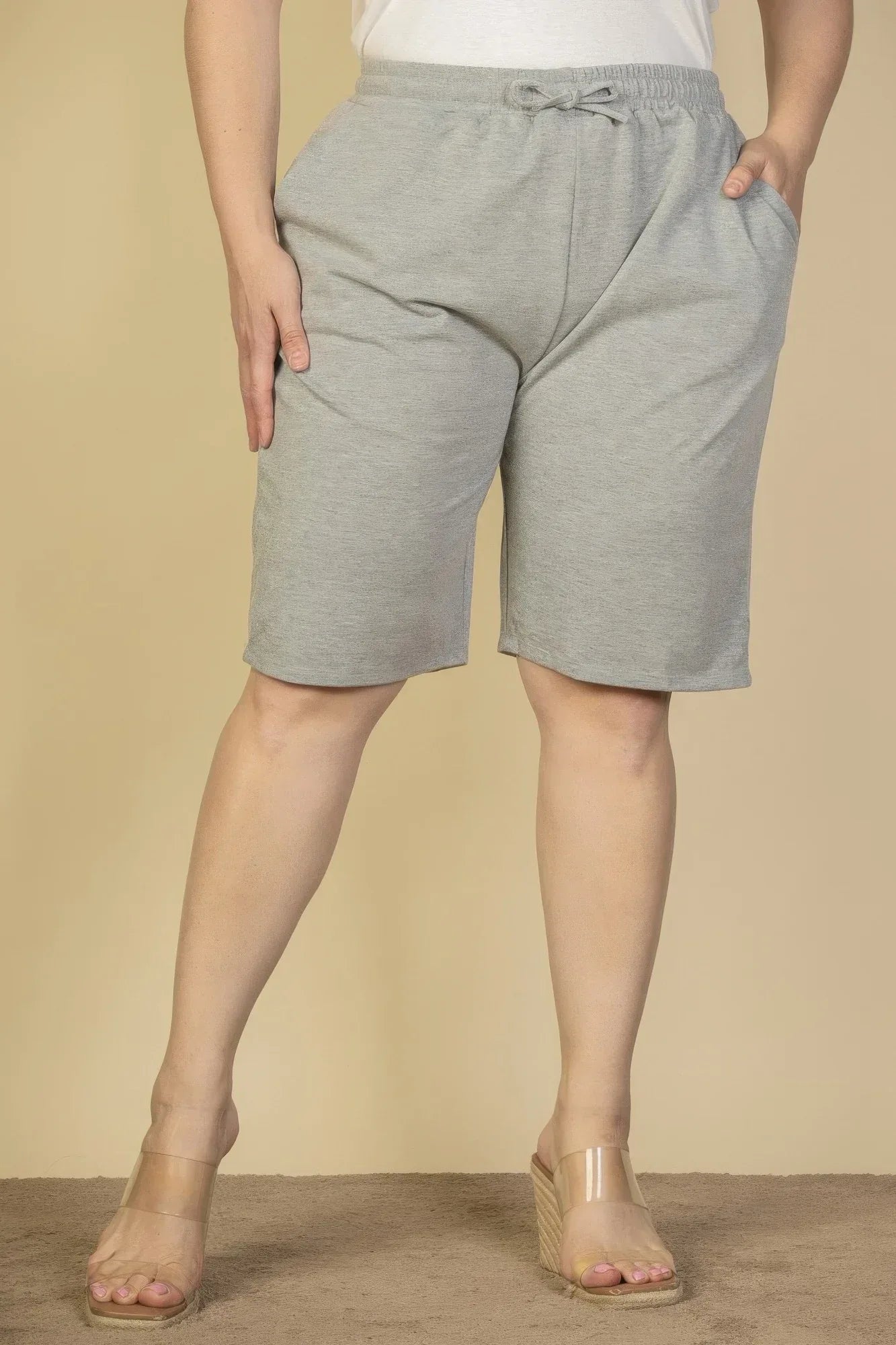 Plus Size French Terry Bermuda Shorts | Mixtshop LLC Main image