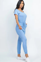 Two-way Shoulder Drawstring Jumpsuit | Mixtshop LLC