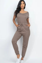 Two-way Shoulder Drawstring Jumpsuit | Mixtshop LLC