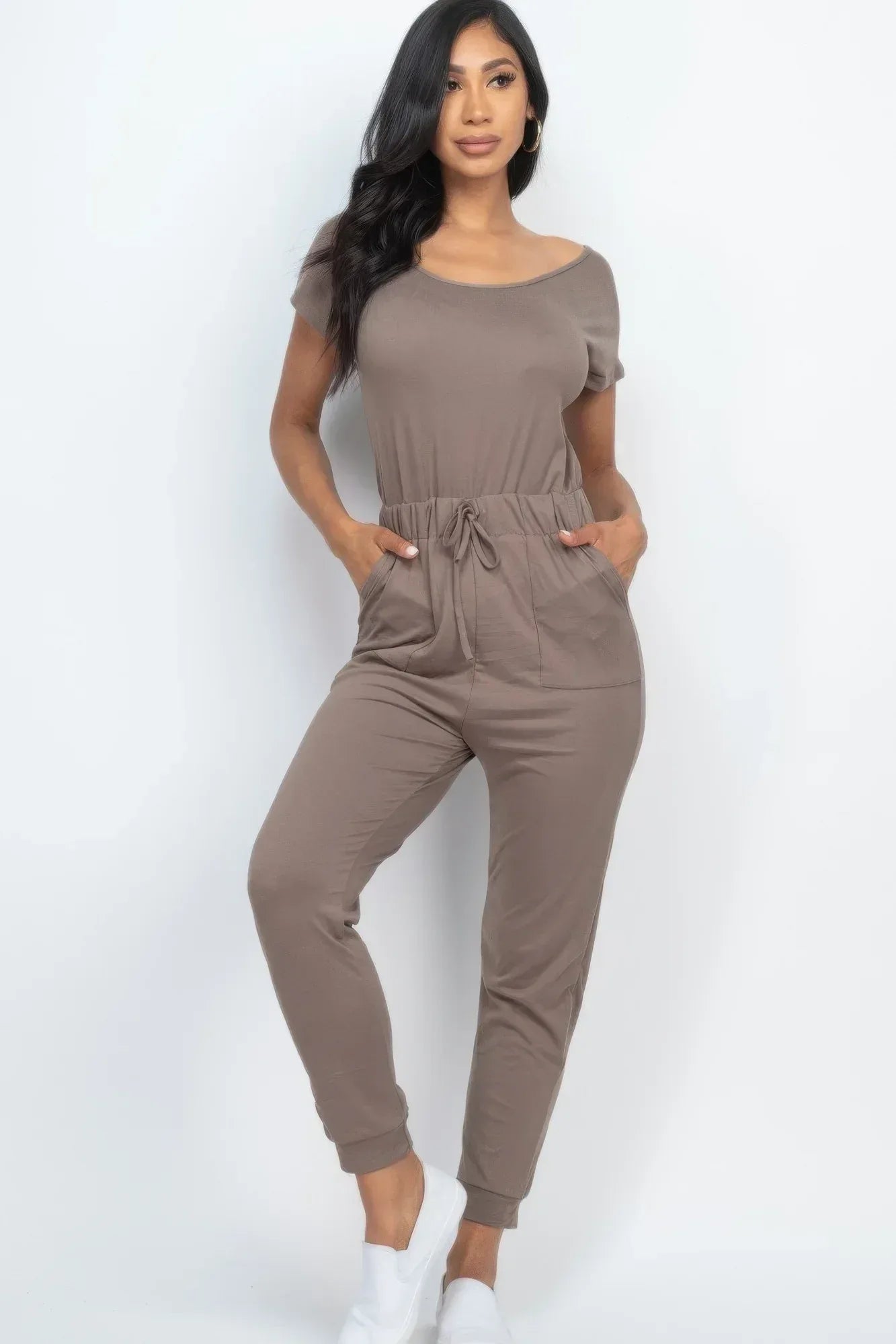 Two-way Shoulder Drawstring Jumpsuit | Mixtshop LLC