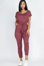 Two-way Shoulder Drawstring Jumpsuit | Mixtshop LLC